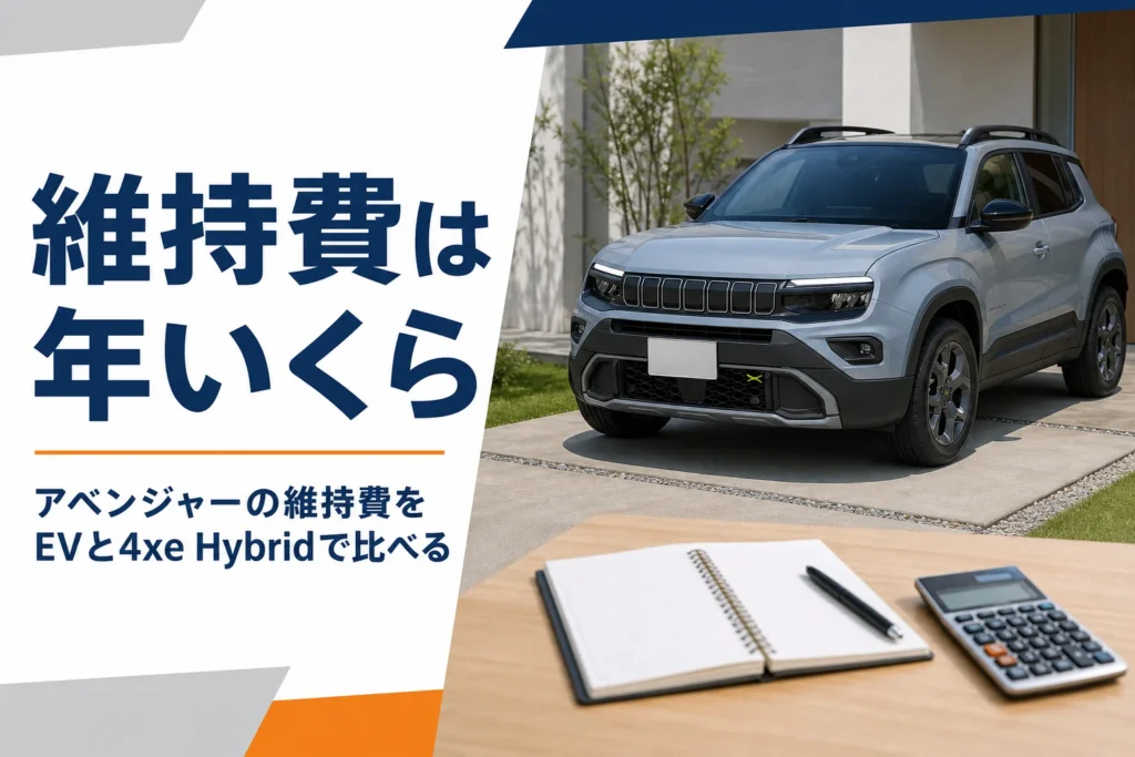 駐車場の車と電卓・家計ノートのイメージ