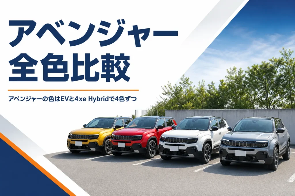 アベンジャーのボディカラーが並んだイメージ
