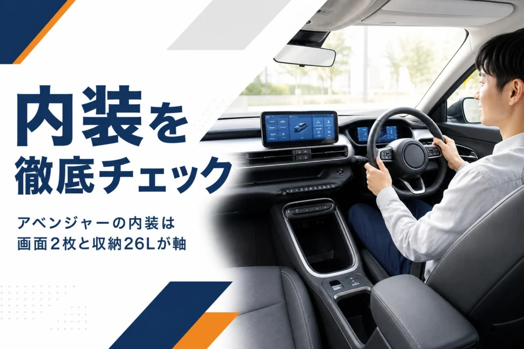 コンパクトSUVの運転席まわりの室内イメージ