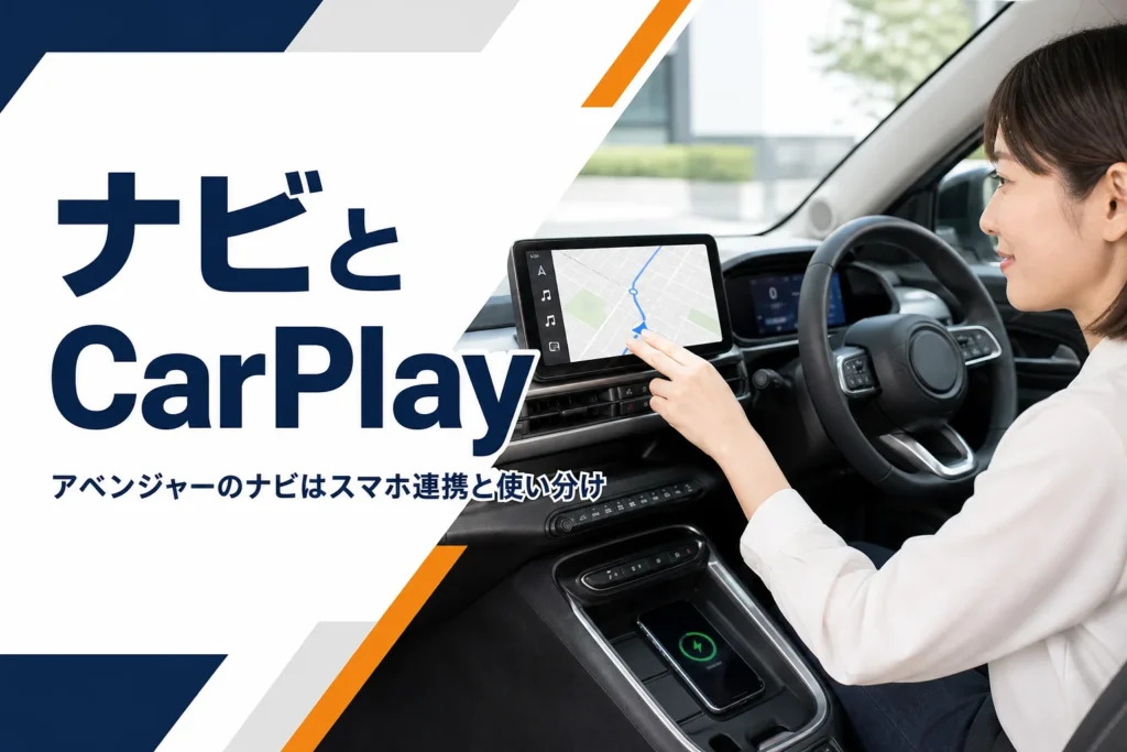 車内の横長画面に地図が表示されたイメージ