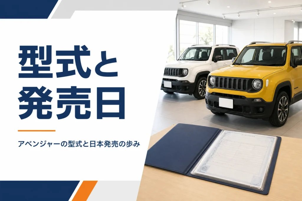 ショールームに並んだ2台の小型SUVと車検証のファイルのイメージ